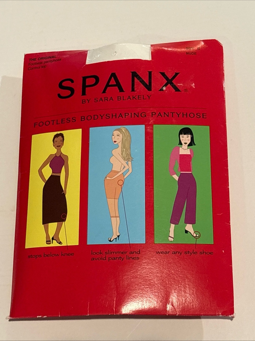 SPANX The Original Footless Control Top Pantyhose Womens Size B Nude BodyShaping